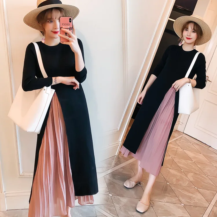 Модное платье для беременных Envsoll 2019 эластичное с разрезом кормящих грудью