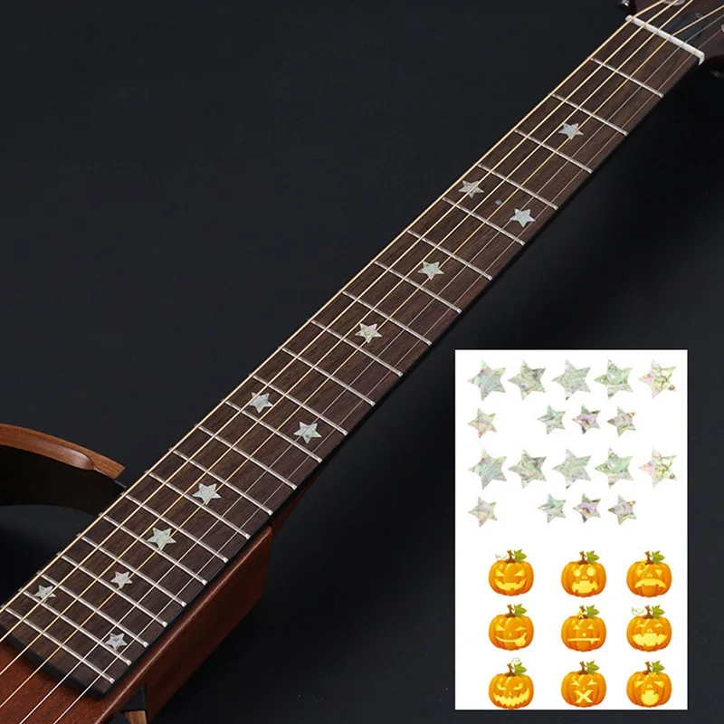 Pumpkin Гитарный гриф инкрустация наклейки гитара ПВХ наклейки Guitarra украшения для электроакустической гитары бас аксессуары - Цвет: Pumpkin
