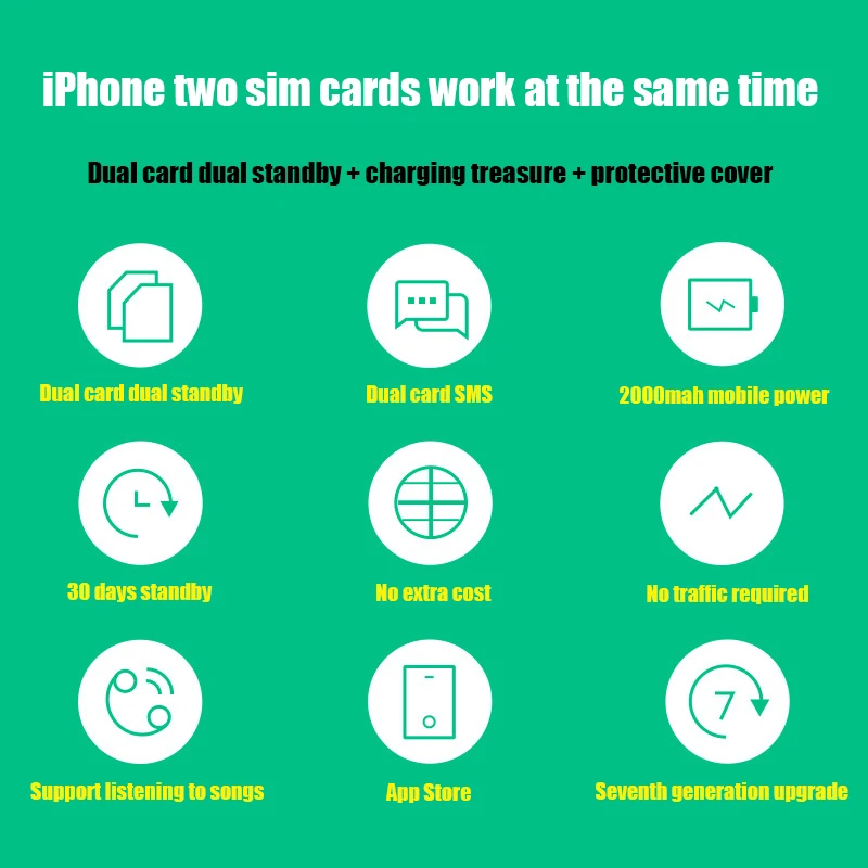 Для iPhone 6 7 8 новинка Ультратонкий Bluetooth две sim карты двойной резервный адаптер