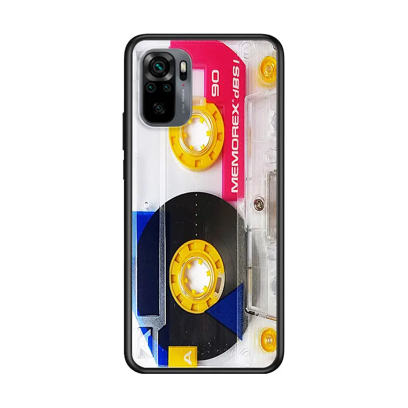 

Vintage tape retro style for Xiaomi Redmi Note 10 10S 9 9T 9S 9Pro Max 8T 8Pro 8 7 6 5 Pro 5A 4X 4 Soft Black Phone Case