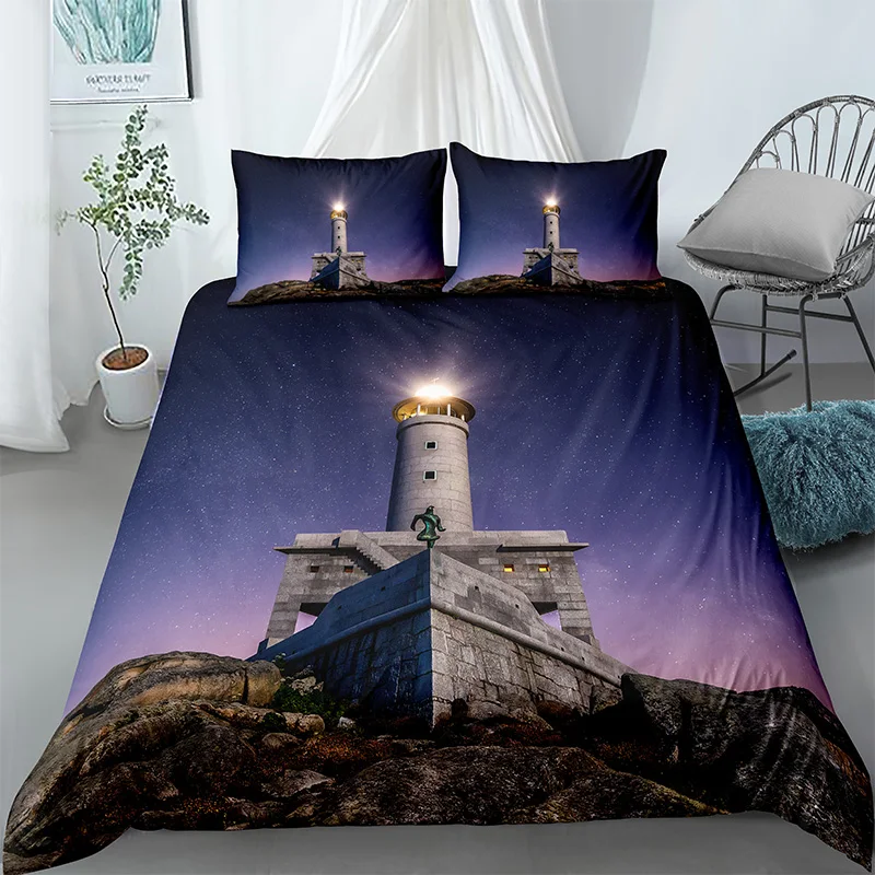 

Landscape Bedding Set Printed Scenic Duvet Cover Pillowcases for Home Bedroom Twin Queen King Size