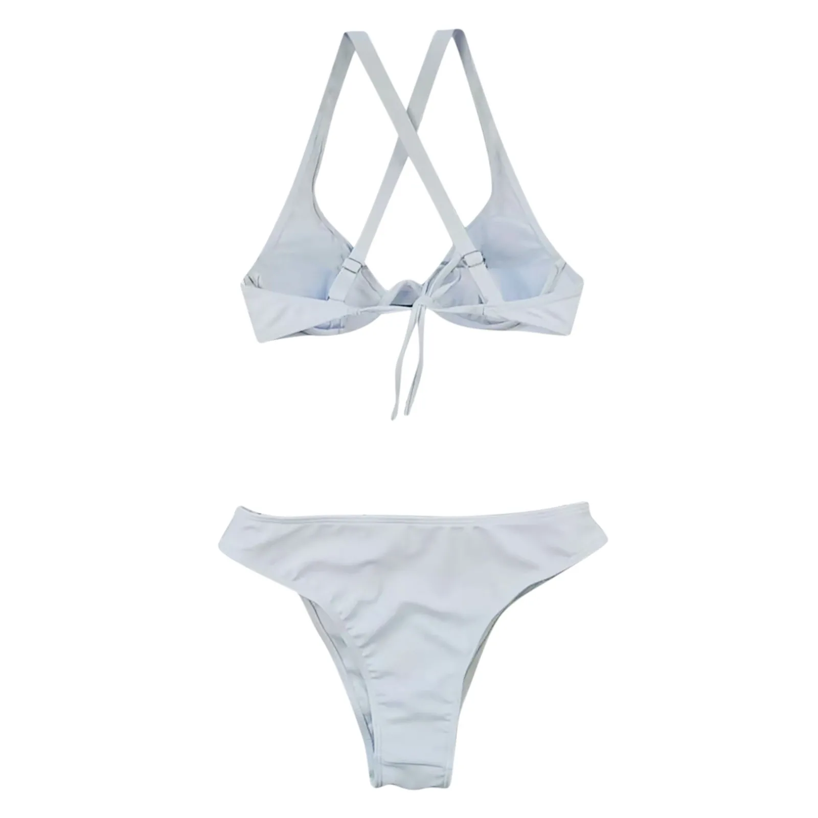 

Black,White Summer Women's Bikini Set Solid Color Bandage Swimsuit Two Piece Swimwear Beachwear ropa mujer 2021