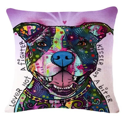 

Cartoon Dog Printing Cushion Cover Cotton Linen Creative Cute Art Dog Pillow Case Home Decorative Pillowcase Cover For Sofa Car