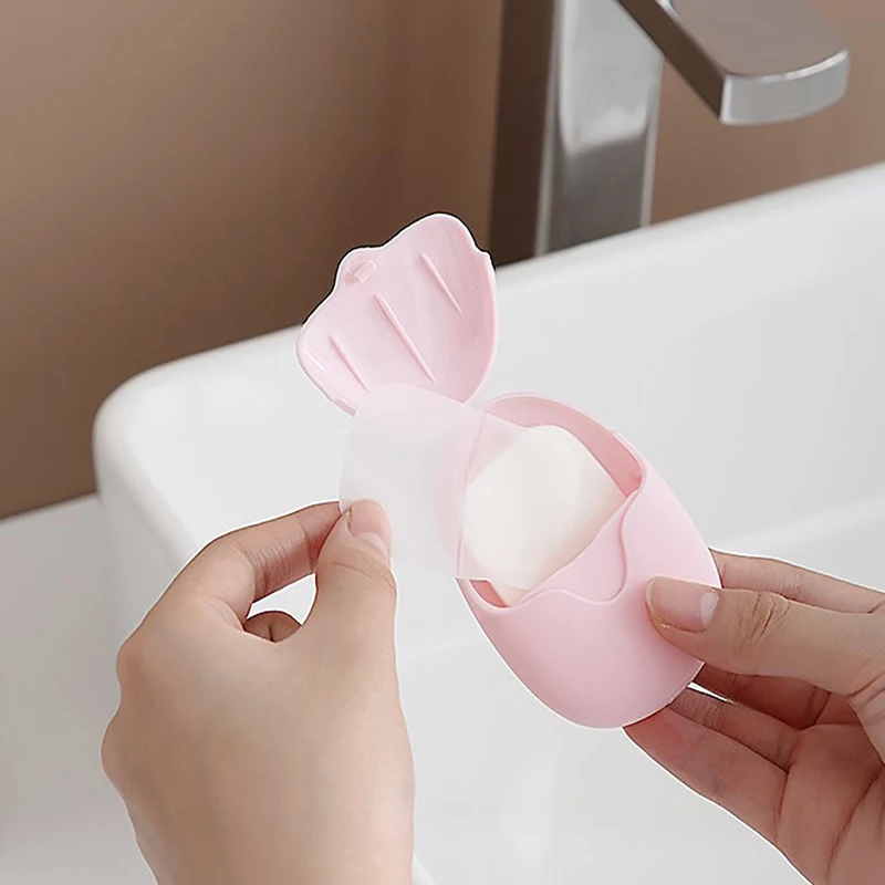 

50Pc Soap Paper Portable Hand Washing Box Toilet Travel Fragrance Piece Foam Box