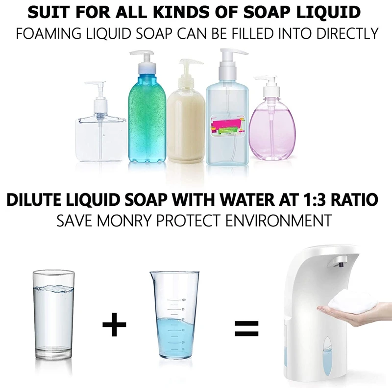 

Soap Dispenser USB Automatic Touchless Fast Induction Infrared Sensor Bathroom Kitchen Liquid Foam Machine Bottle