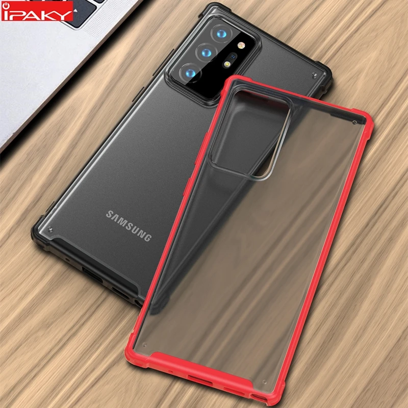 

IPAKY for Samsung Note 20 Case Silicone PC Hybrid Matte Transparent Case Shockproof Armor Cover for Samsung Note 20 Ultra Case