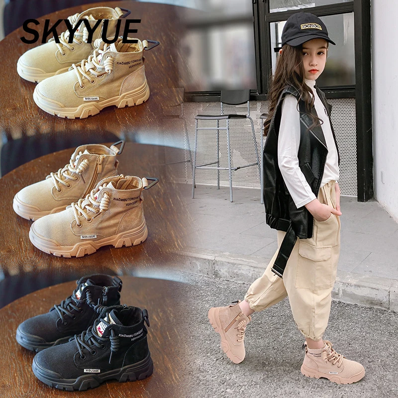 Новые осенние детские ботильоны Обувь из натуральной кожи для маленьких девочек