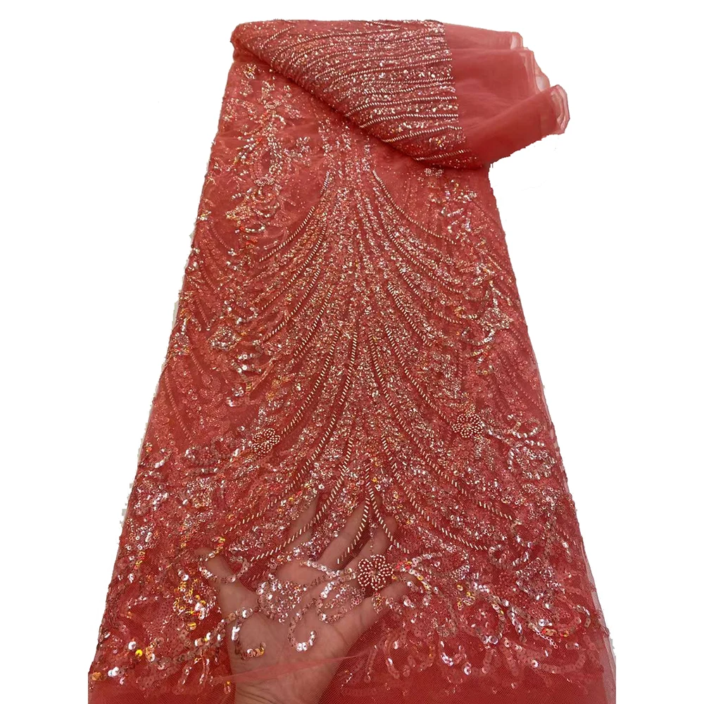 

Красивая вышивка бусинами блестками кружевная ткань высокого качества для женщин Свадебная вышивка бусинами блестками кружевная ткань