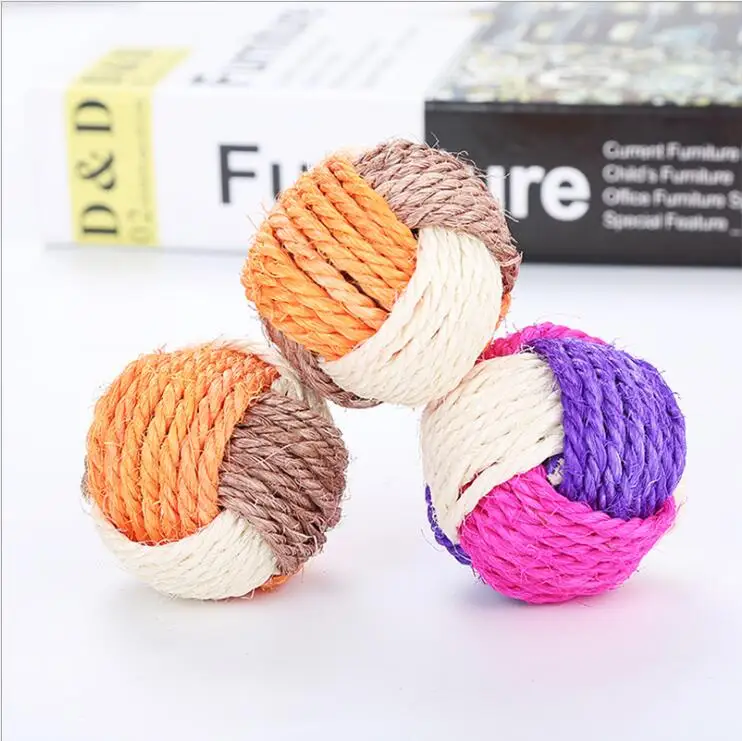 Pet Soft Toys Cotton Dog Ball Durable sisal hemp Chew Training Teething for Small to Medium Puppy | Дом и сад