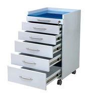 Movable Medical Dental Rolling Cabinet Trolley Hospital Clinic Nursing Cabinet 5 Drawers Slider Cabinet With Wheel Storage