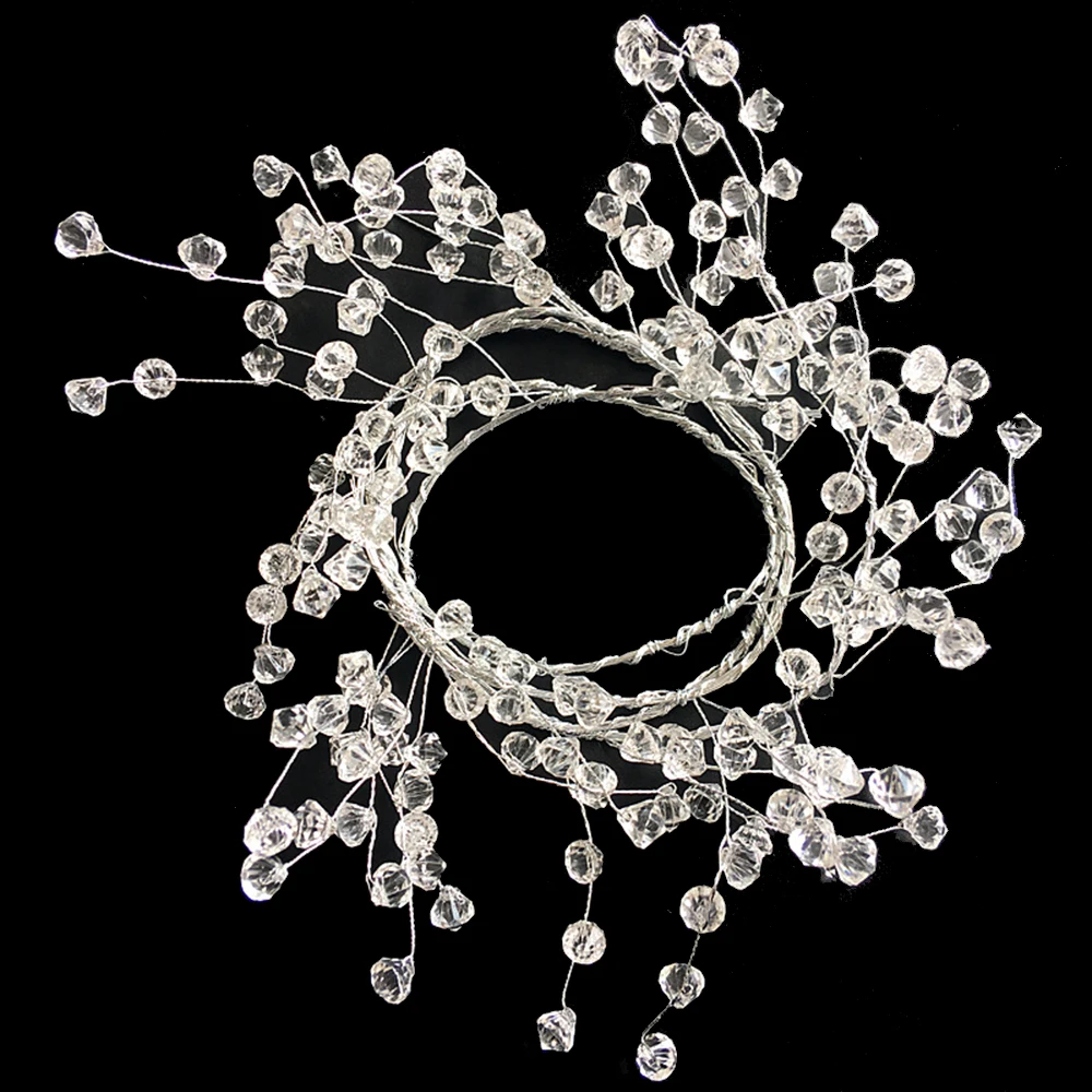 120 см acryl Kristal Kralen Gordijn Garland Bruiloft Decoraties Tak String acryl Draad Kraal Shimmer свадебные принадлежности для вечеринок