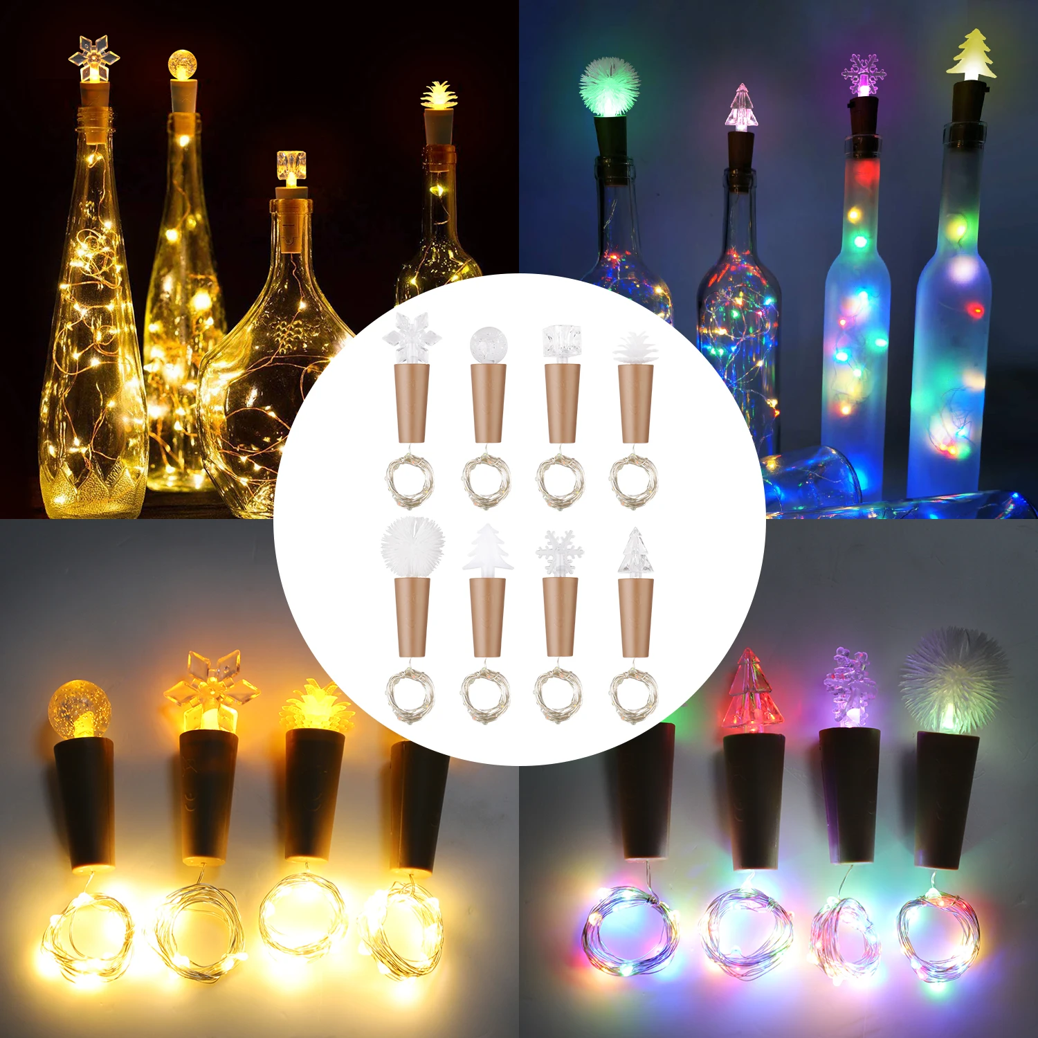

Wine Bottle Lights 1.5m 15 LED String Lights with Cork Battery Garland Fairy Lights Party Bar Halloween Wedding Christmas Decors
