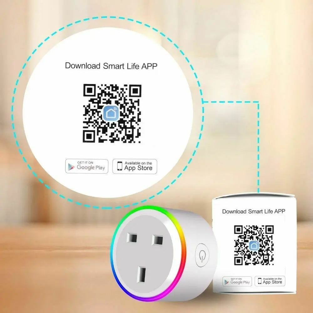 

RGB Smart WiFi UK Plug Remote Switch Power Socket 2G/3G/4G Timer Outlet Switch Power Remote Socket for Amazon Alexa/Google Home