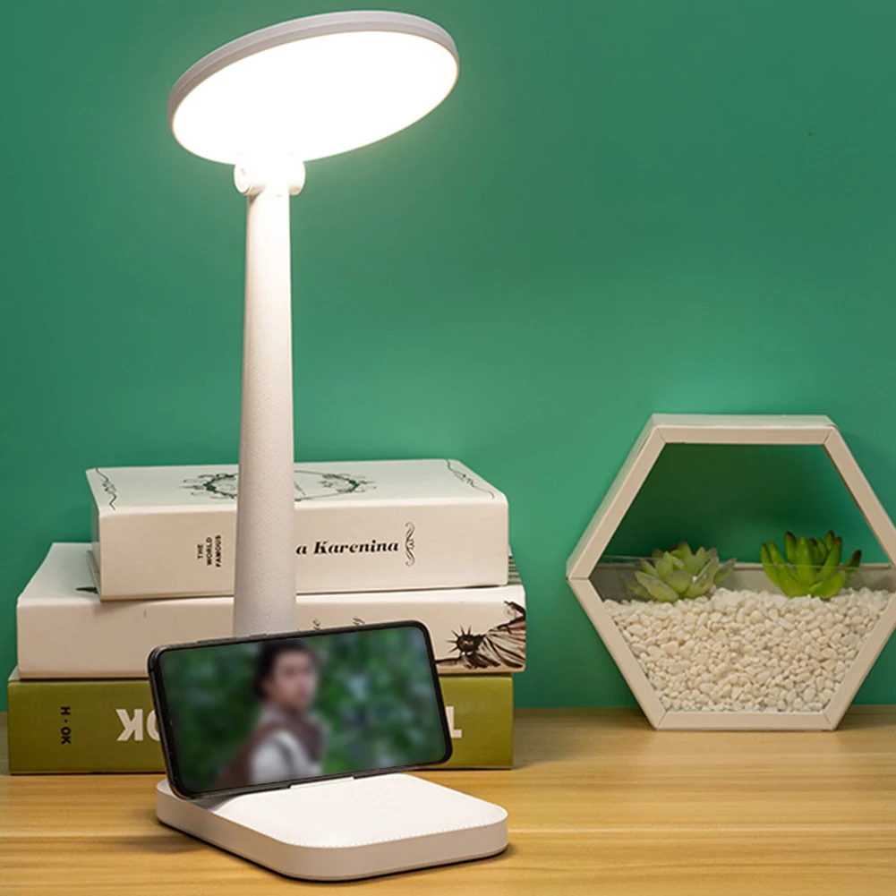 

Складная Светодиодная настольная лампа с регулируемой яркостью, USB-зарядка, защита глаз, светильник для чтения для студентов, держатель для ...