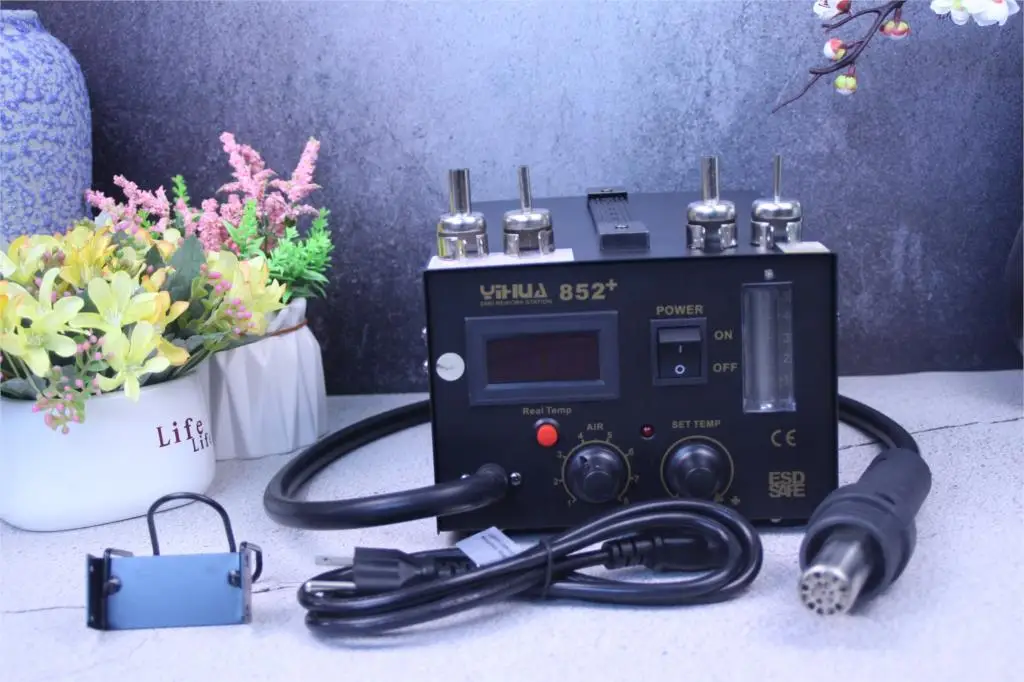 

YIHUA-852 + регулирусветодиодный ная паяльная станция горячего воздуха для ремонта материнской платы
