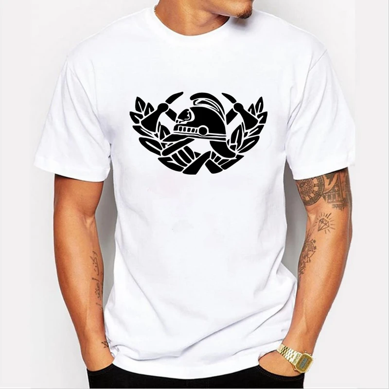 

TriDitya 50575# firefighter Firemen t shirt men's tshirt top tee summer Tshirt fashion cool O neck short sleeve Tshirt