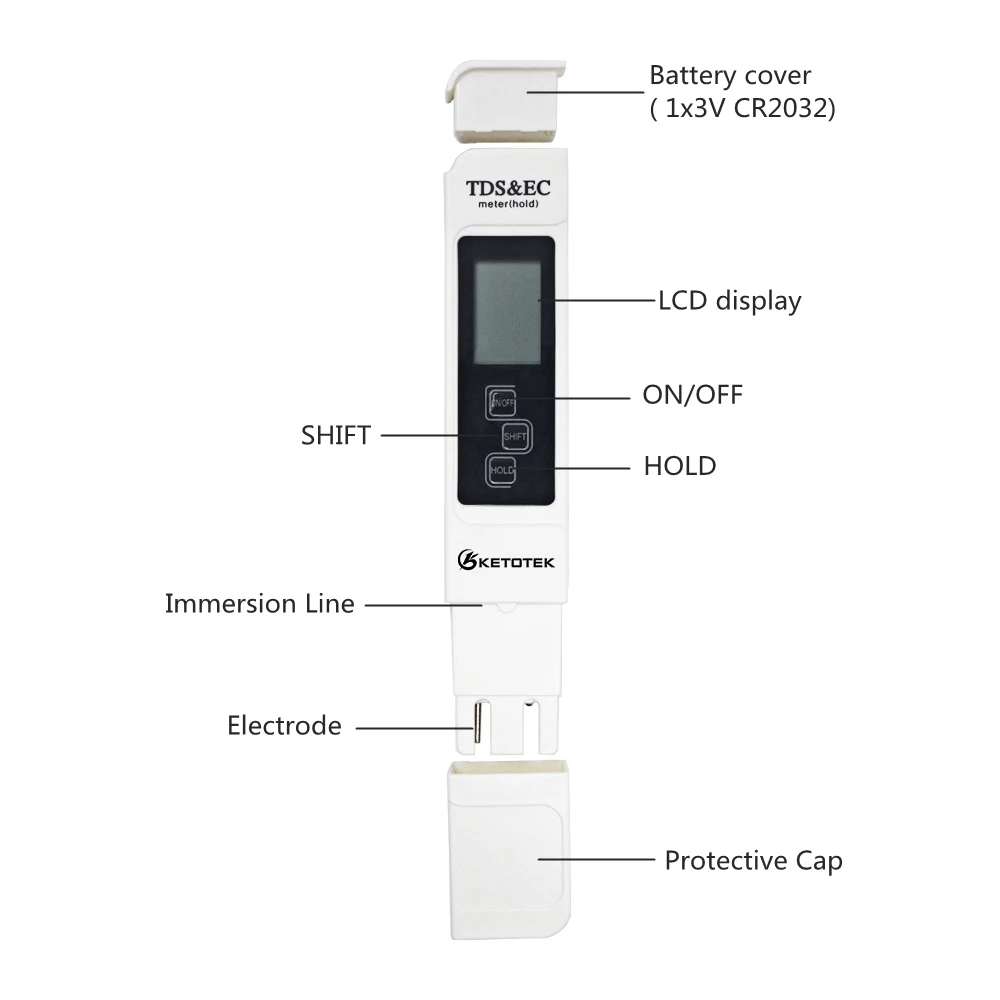 Портативный цифровой ATC рН метр TDS & EC 0 9999us/см 9999ppm 00 ~ 14 аквариумный бассейн вода