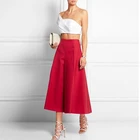Модная красная Юбка-миди для женщин, пышная юбка макси, на заказ, формальная Офисная Женская одежда, все сезоны, на заказ