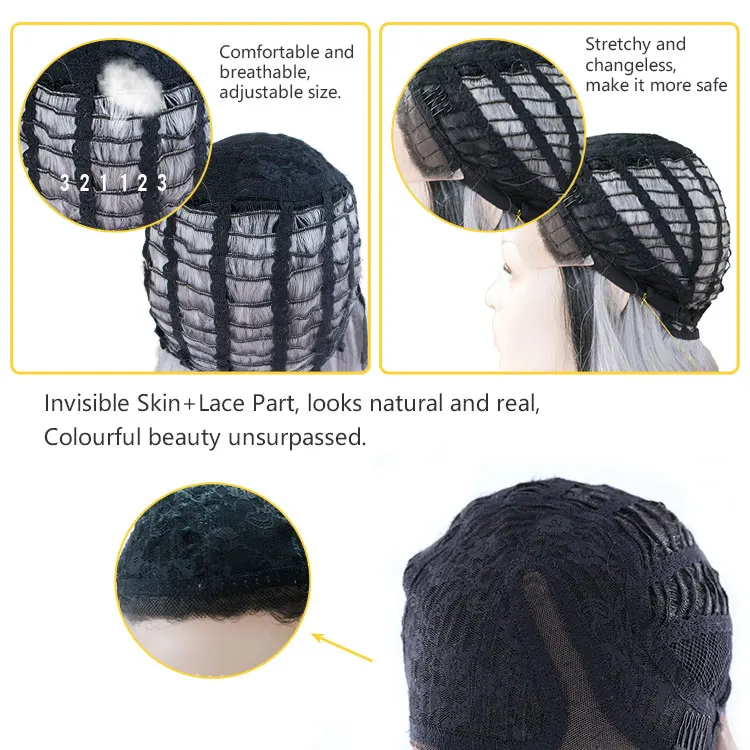 

Soku BOB Trendy Wigs Synthetic Lace Front Wig Natural Wave Black L Part Lace Wig for Black White Women Daily Party Hairstyle
