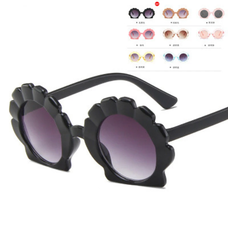 Модные солнцезащитные очки в форме ракушки для детей 2020 корейские многоугольные