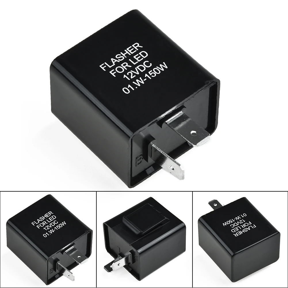 

Replacement LED Flasher Relay 2-Pin For Turn Signal Light Fast Black 12V