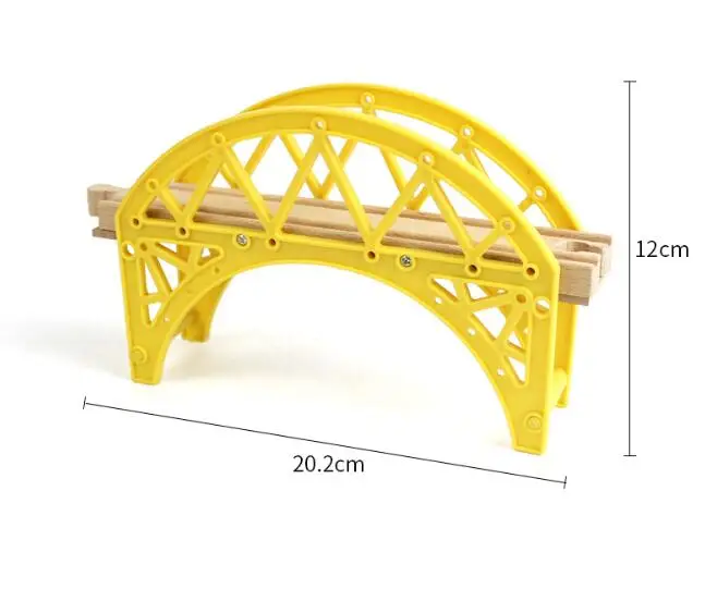 Silver 15 Styles Wooden Train Track Railway Bridge Accessories Variety Train With Compatible Kids Assembly Toys Tunnel Cross Bridge - Цвет: Silver