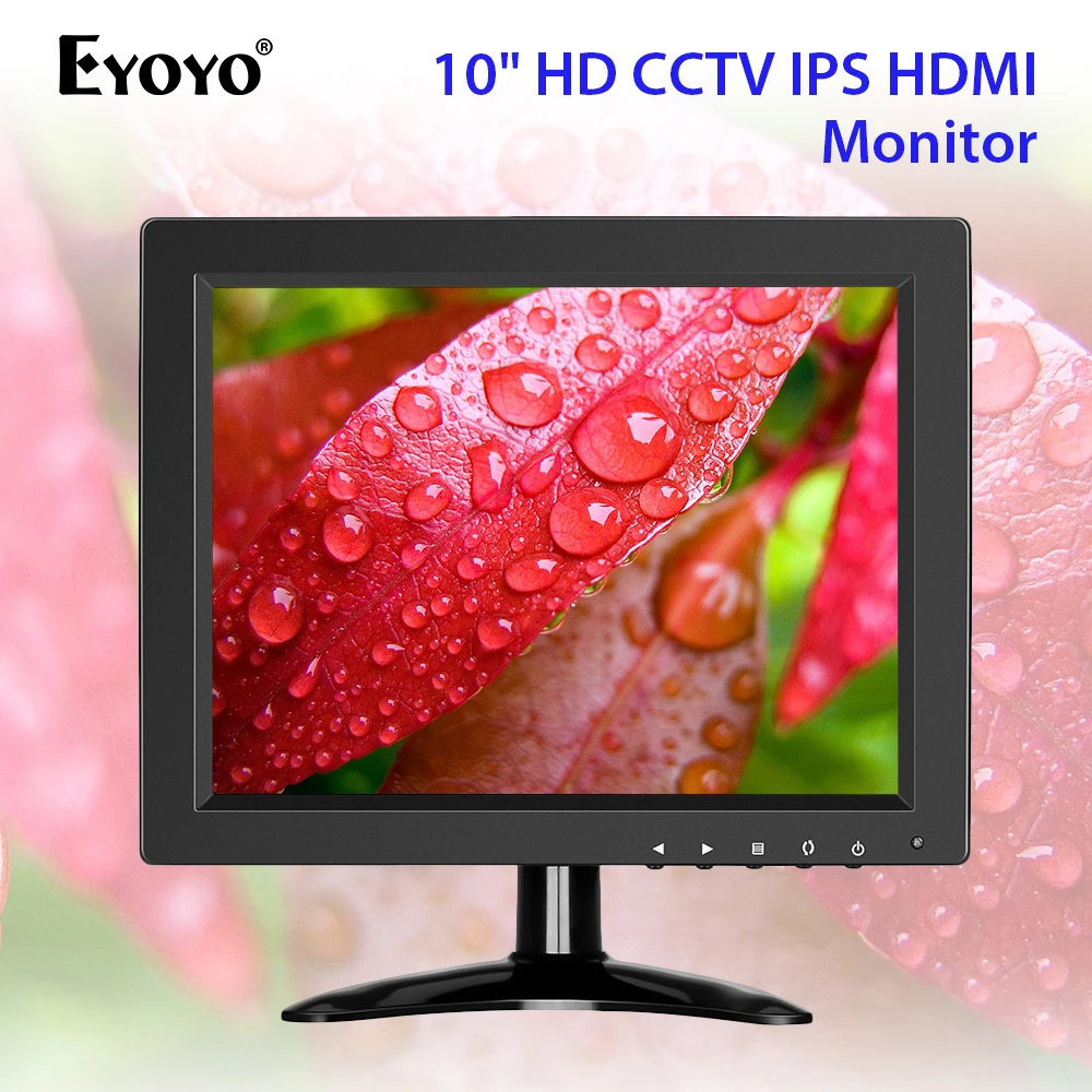 Eyoyo 10 дюймов IPS HD 1024x768 CC ТВ охранный монитор HDMI небольшой & компьютер Дисплей для ПК