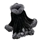 Женское осенне-зимнее пальто из искусственного меха норки, куртка с капюшоном и воротником из лисьего меха, искусственное меховое пальто, зима 2021