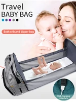 new usb baby diaper bag waterproof large capacity baby backpack outdoor multifunctional bed backpack mom nursing stroller bag