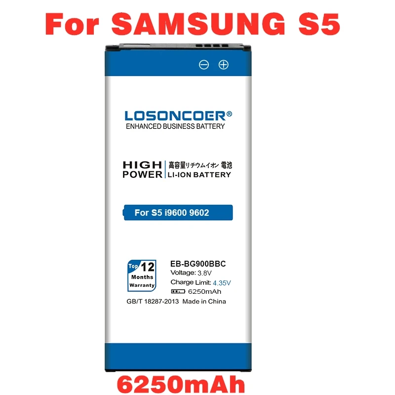 LOSONCOER 6250 мА/ч, EB-BG900BBC для samsung Galaxy S5 Neo G903F G903W G903FD G900 2800 мА/ч, EB-BG903BBE Батарея
