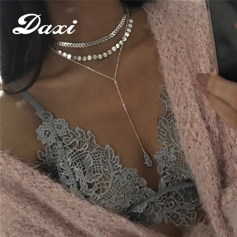 DAXI богемная винтажная искусственная кожа для женщин 2019 блестящая цепочка рыбья