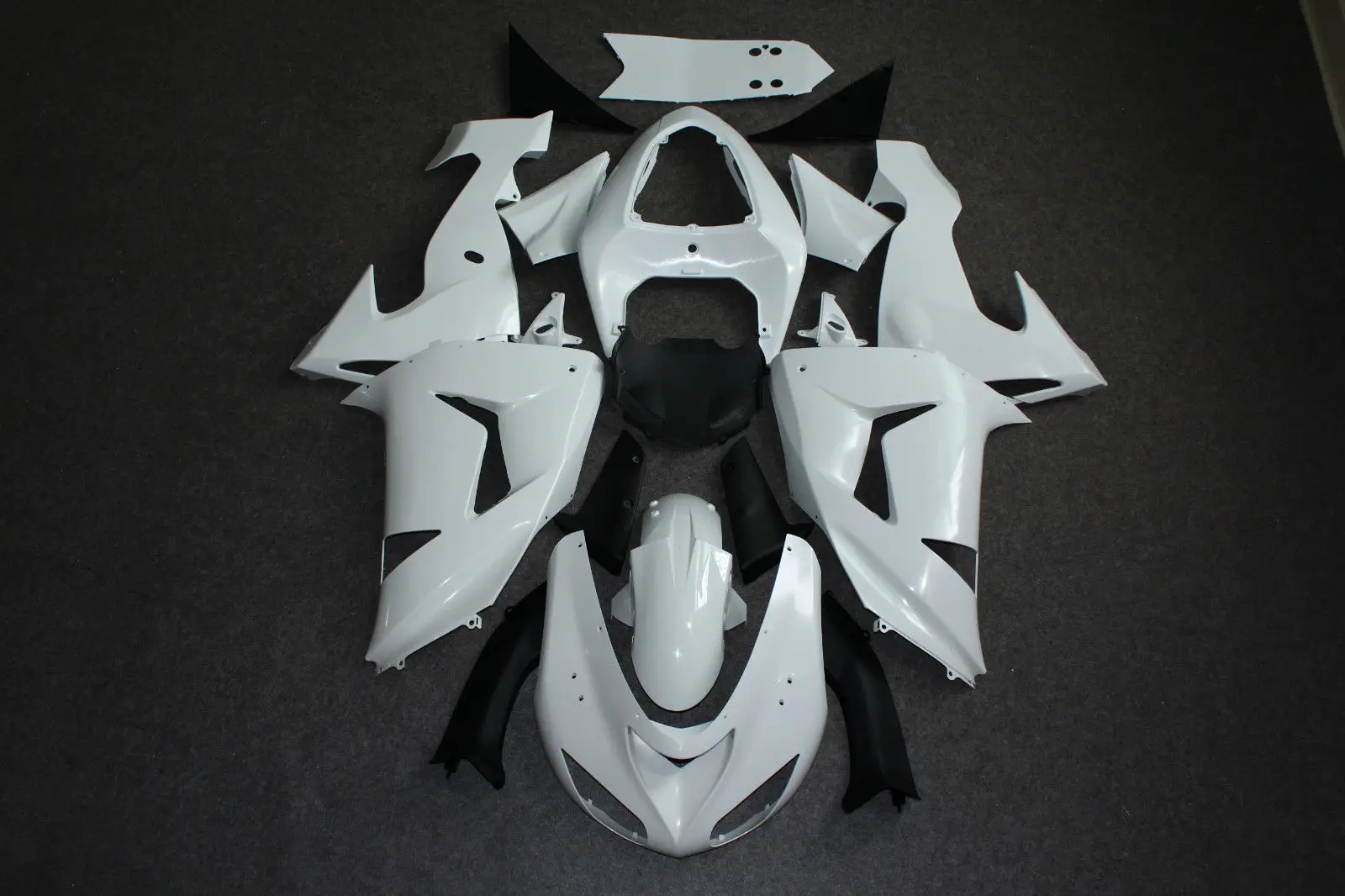 

ZXMOTO Full Fairing Kit Set Plastic Panel For Kawasaki ZX-10R 2006-2007 ZX10R 06 07 Unpainted White ABS BodyWork ZXMT