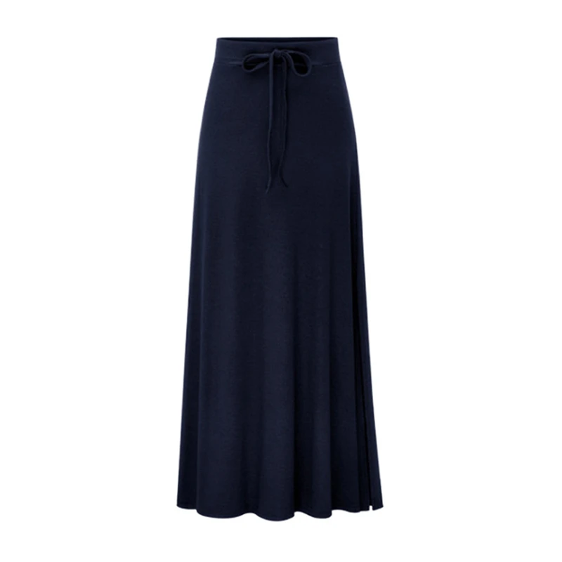 

Womens Elastic Waist Plus Size A-line Skirts Hip Slim Long Loose Sheds Split Skirts Large Size Knitted Skirts