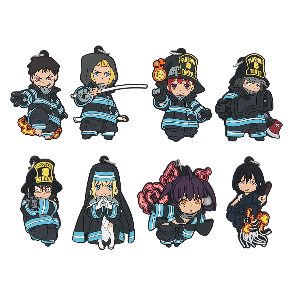 

Fire Force Anime Shinra Kusakabe Kotatsu Tamaki Takehisa Hinawa Iris Rubber Keychain