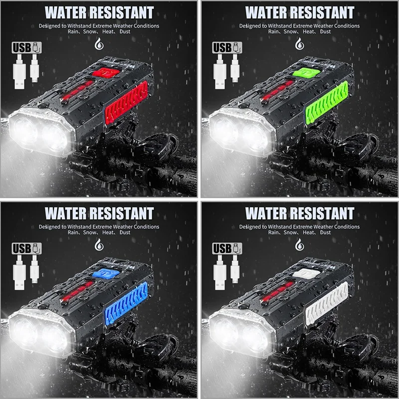 

Bike Headlight 1000LM LED head light lamp Horn Bicycle Accessories