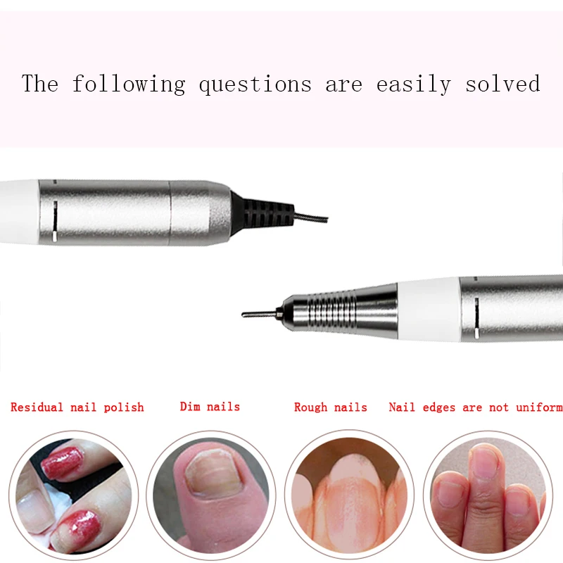 30000 об/мин Электрическая дрель для ногтей аппарат маникюра и педикюра с резцом