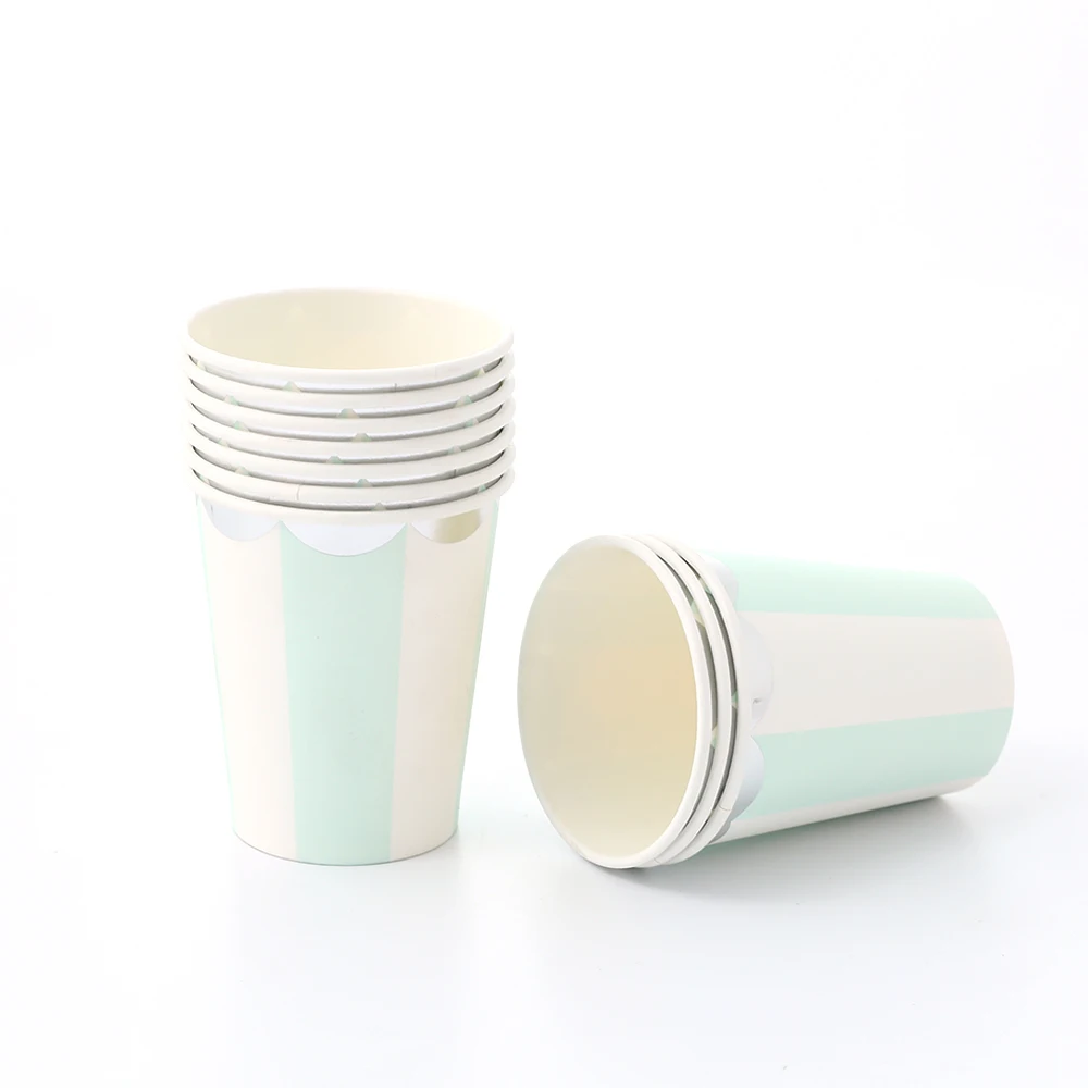 Золоченая Высококачественная одноразовая посуда набор розовых и зеленых