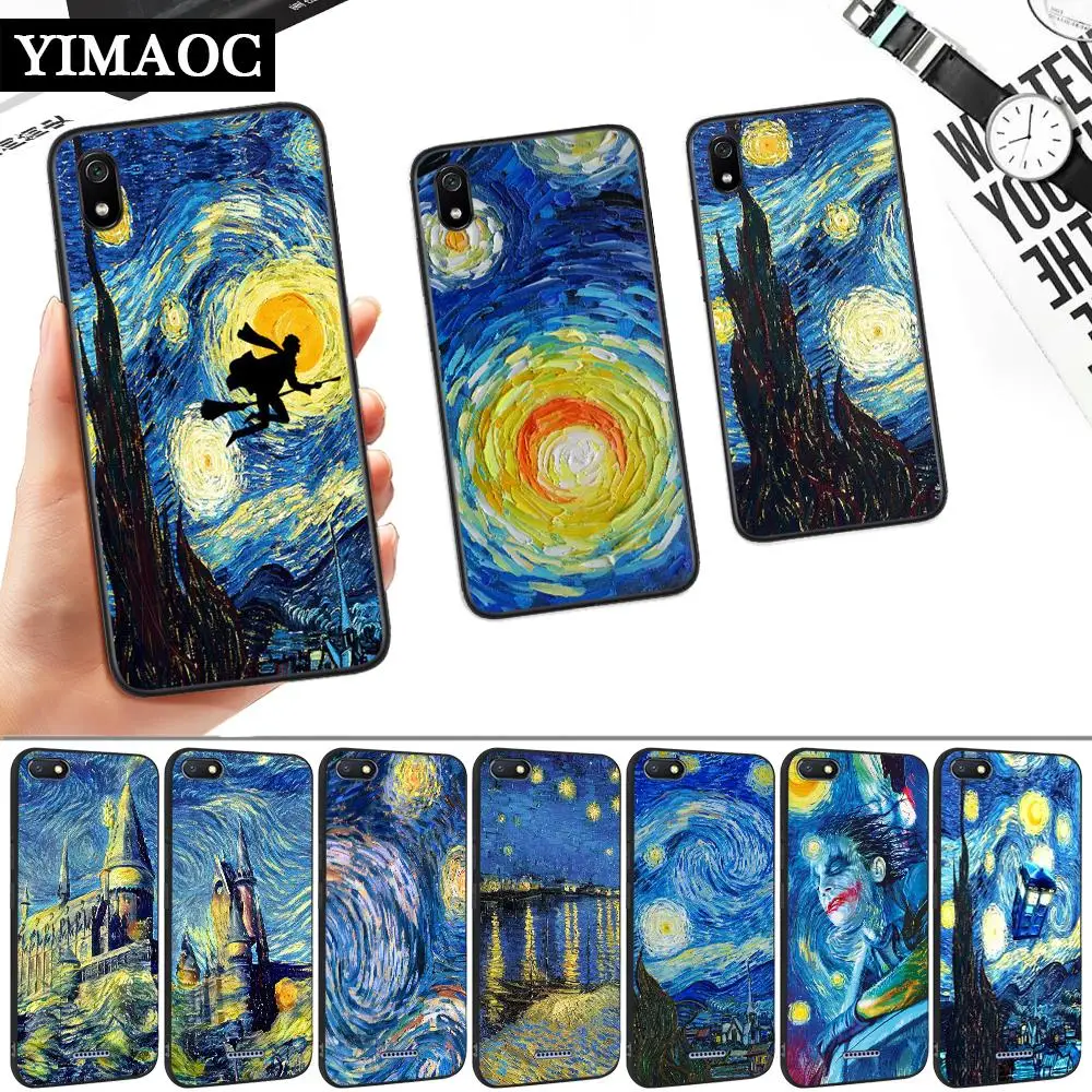 Картина маслом с изображением звездной ночи звезда Силиконовая Мягкий чехол для