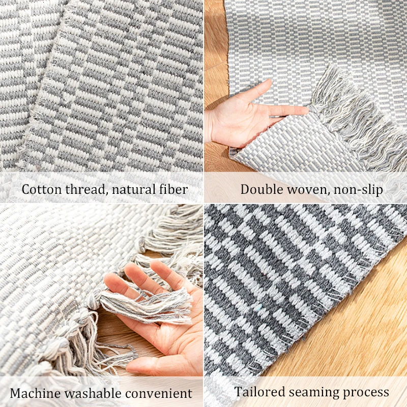 Ретро-ковер для дивана гостиной спальни ковер хлопок кисточки окрашенная пряжа