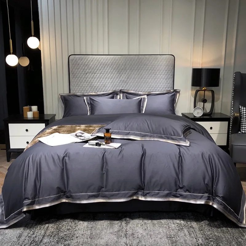 

Hot 100 long-staple Pure Cotton BeddingSet light luxury style 4pcs Set Duvet Cover Nordic simple modern Home Textile Quilt Cover