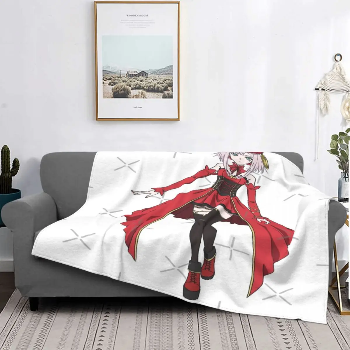 

Takt Op 1-Manta a cuadros para cama, manta Kawaii de felpa de Anime, ropa de cama y fundas