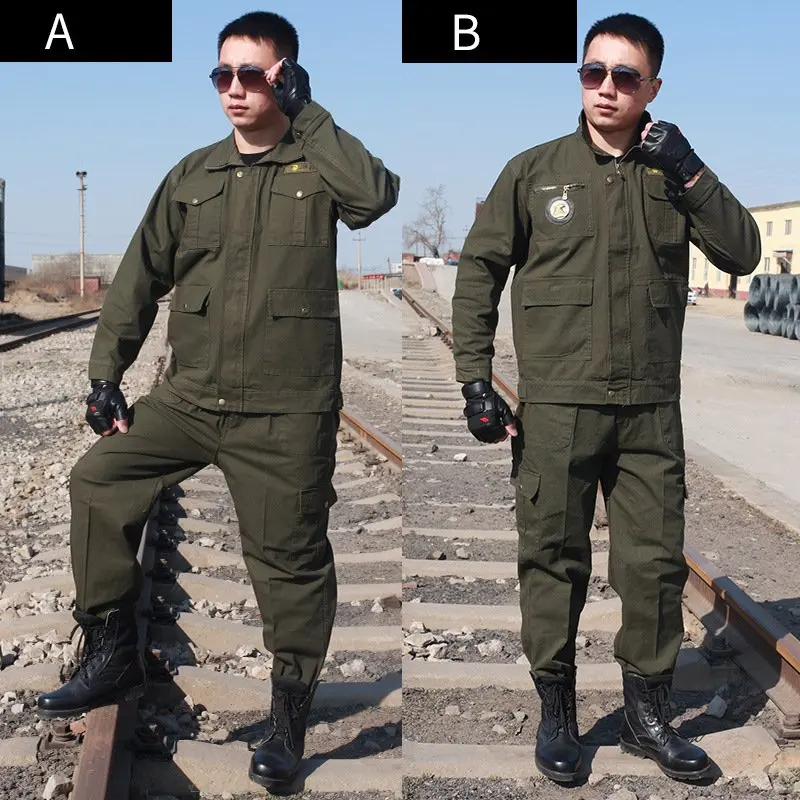Комплект рабочей одежды ArmyGreen для мужчин Модная хлопковая износостойкая одежда с