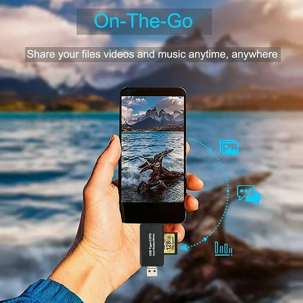 Универсальный OTG кардридер 3 в 1 USB Type C micro для Android удлинитель высокоскоростные TF/SD