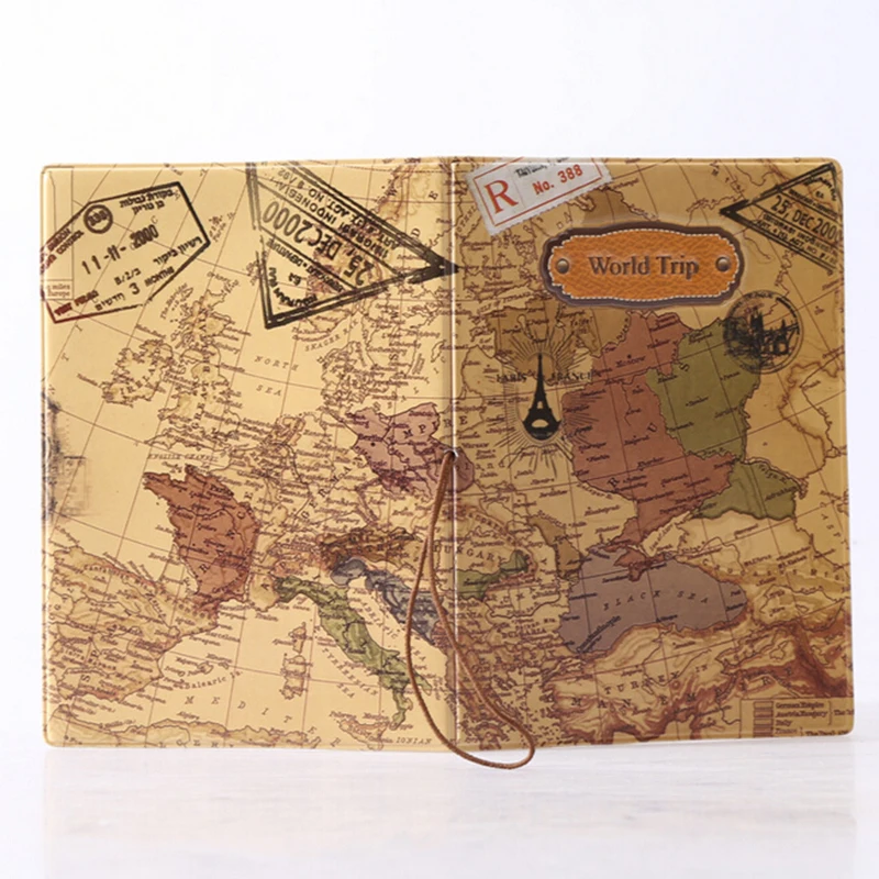 

1PC Map Travel Passport Holder Ticket Document Protector Cover Case Bag Wallet