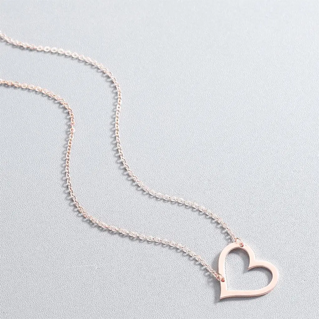 Модные ожерелья Kinitial в форме сердца из нержавеющей стали ожерелье с полым