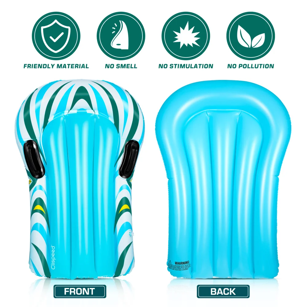 

Clispeed Inflatable Surf Body Board With Handles Portable Lightweight Floating Bodyboard For Surfing Swimming Water Fun