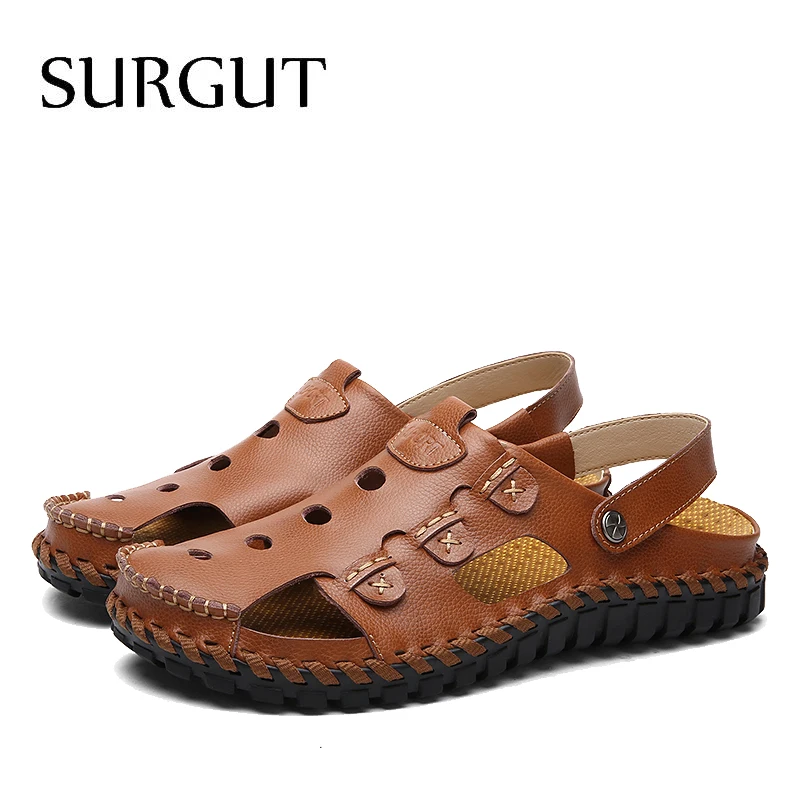 SURGUT/Новинка Модные летние классические пляжные дышащие мужские сандалии Мужские