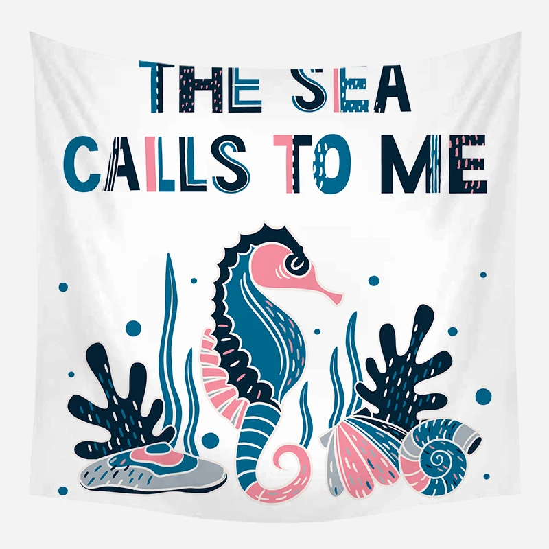 Тропический растительный гобелен Кокосовой Пальмы Закат настенный океан волны