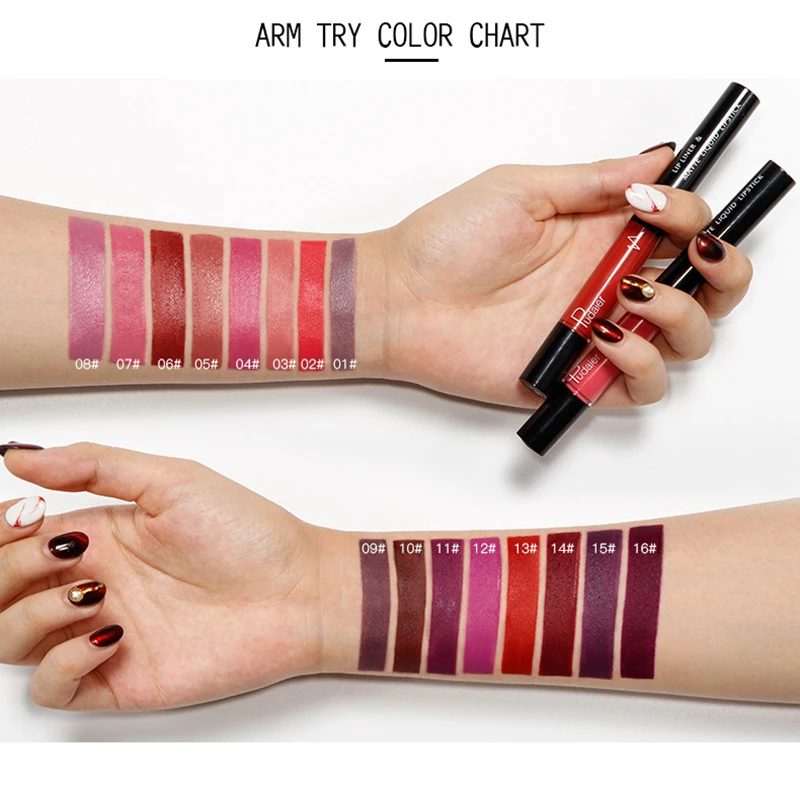 Double Head Matte Lipstick Liquid Makeup Waterproof Lip Gloss Red Tint Stick LipLiner Nude Korean Make Up |