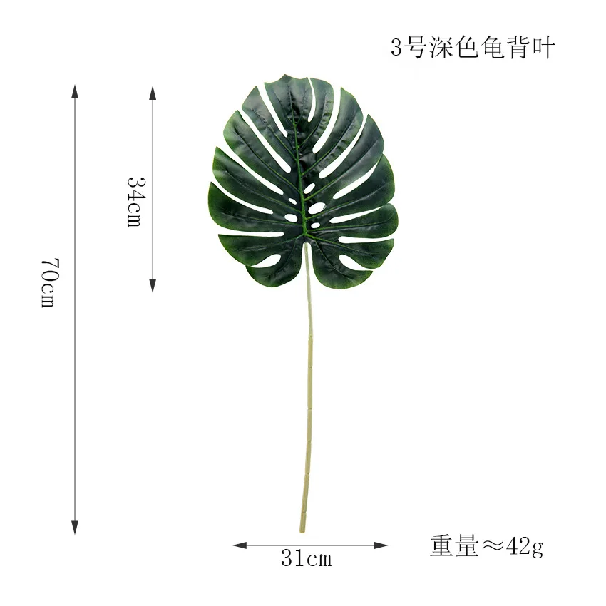 Искусственный тропический Monstera Kwai пальмовое дерево листья домашний сад украшения поддельные растения фотография Фон plante artificielle - Цвет: Dark Green Style3